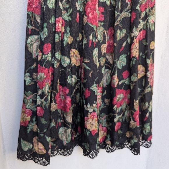 Vintage Cottagecore Jacquard Floral Maxi Skirt - Romantic Pleated Prairie - 42 - Picture 9 of 15